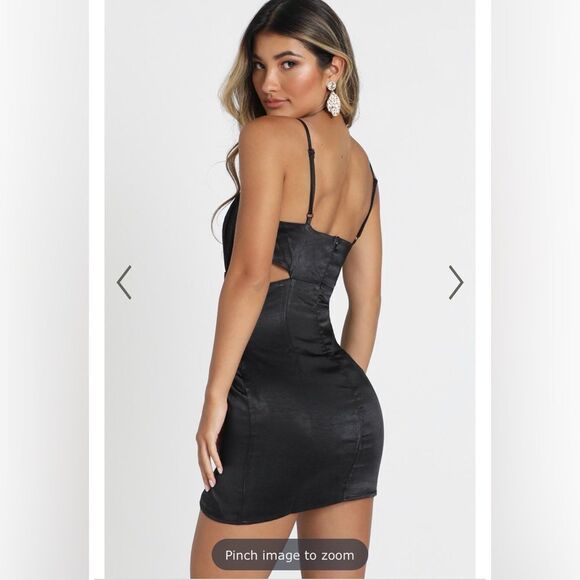 Showpo.‎ Talking Pretty Mini Dress Dize 4 in Black - Picture 3 of 6